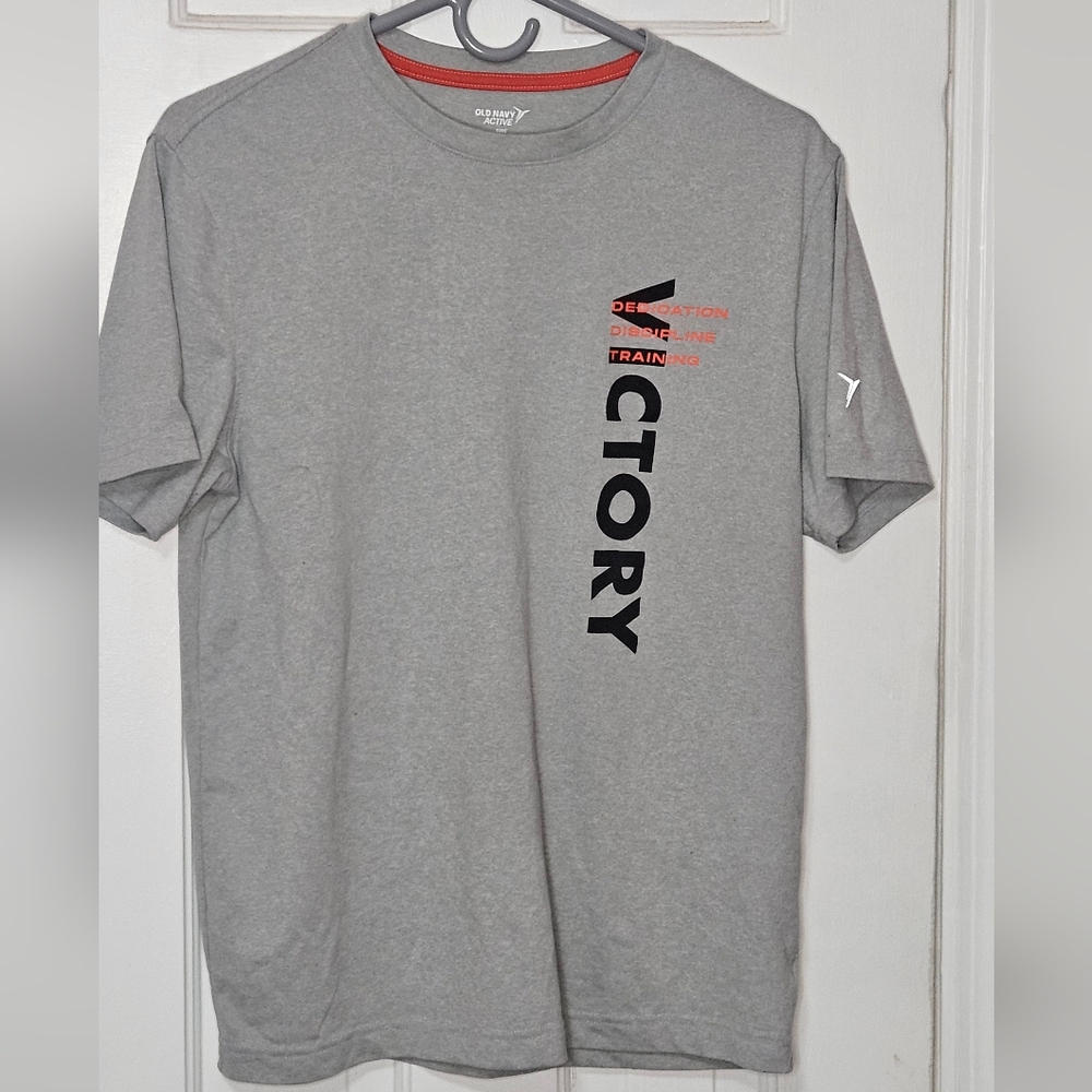 Tory Burch Gray and Red Short Sleeve Tee Victory Design